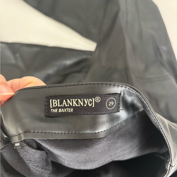 Blank NYC Black Vegan Leather Rip Cage Straight Leg Pants - Picture 4 of 4